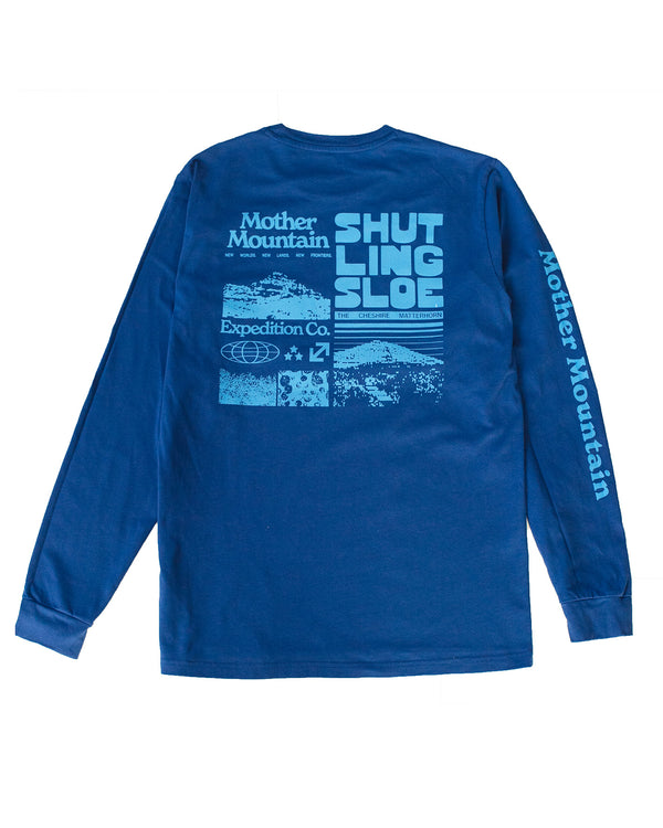 cheshire matterhorn, mother mountain expedition company base layer long sleeve tee blue