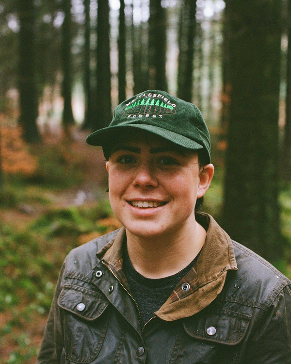 macclesfield forest cap - green corduroy limited ediçione