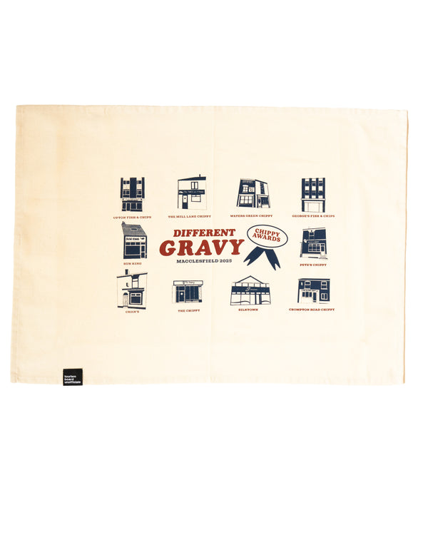 different gravy macclesfield chippy awards tea towel