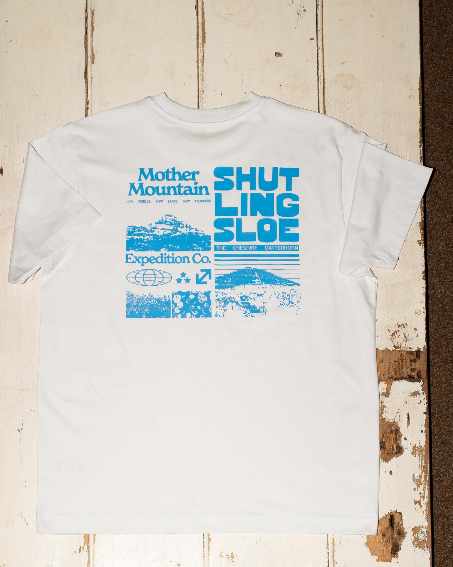 cheshire matterhorn, mother mountain expedition company base layer short sleeve tee white